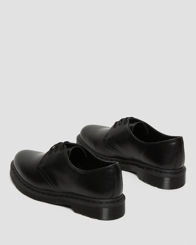 Black Men's Dr Martens 1461 Mono Smooth Leather Oxfords Shoes | CA 600AHK